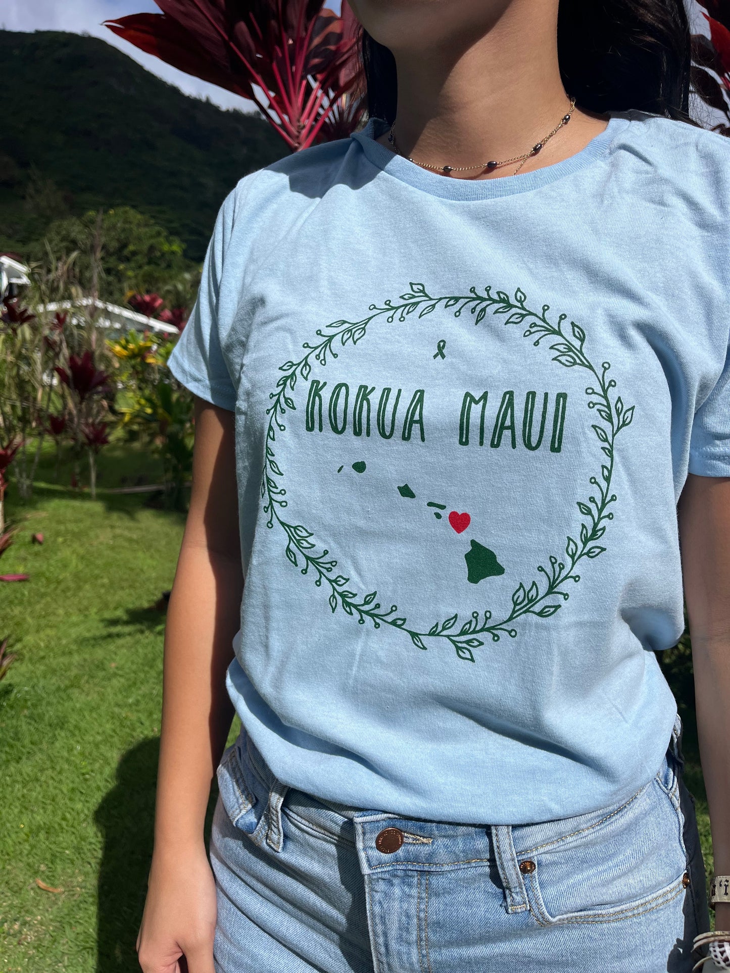KOKUA MAUI T-SHIRT (Blue Women's Short-Sleeve)