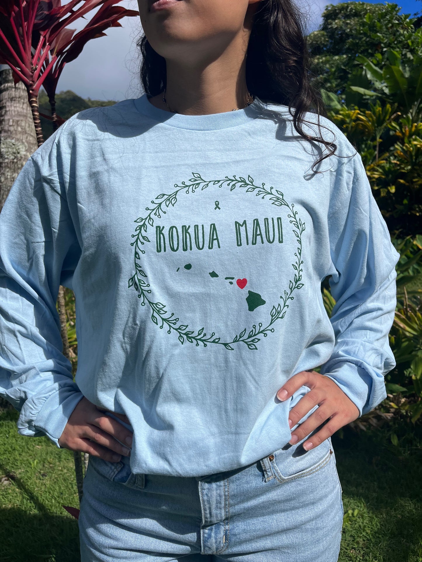 KOKUA MAUI T-SHIRT (Blue Long-Sleeve)