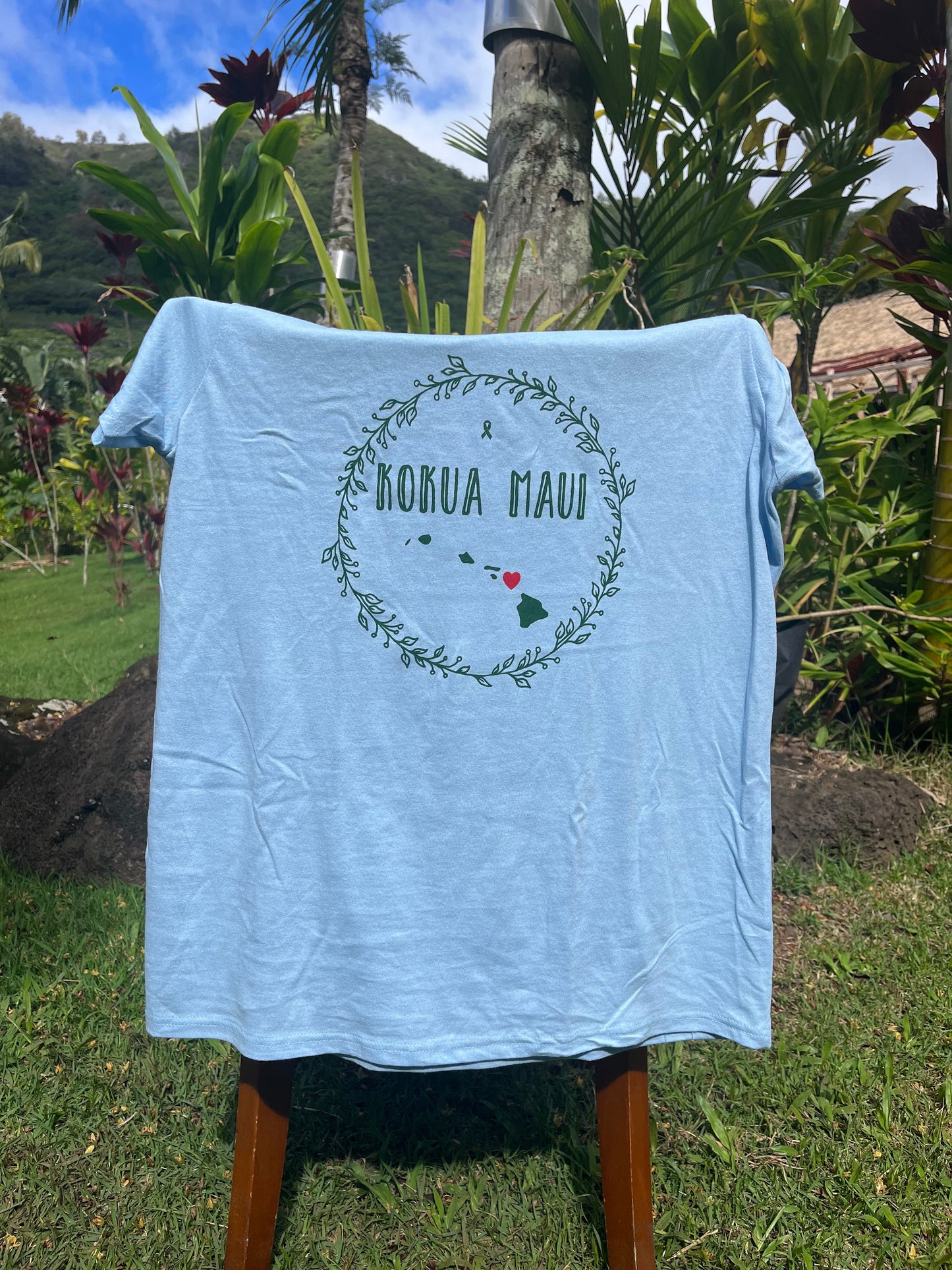 KOKUA MAUI T-SHIRT (Blue Women's Short-Sleeve)