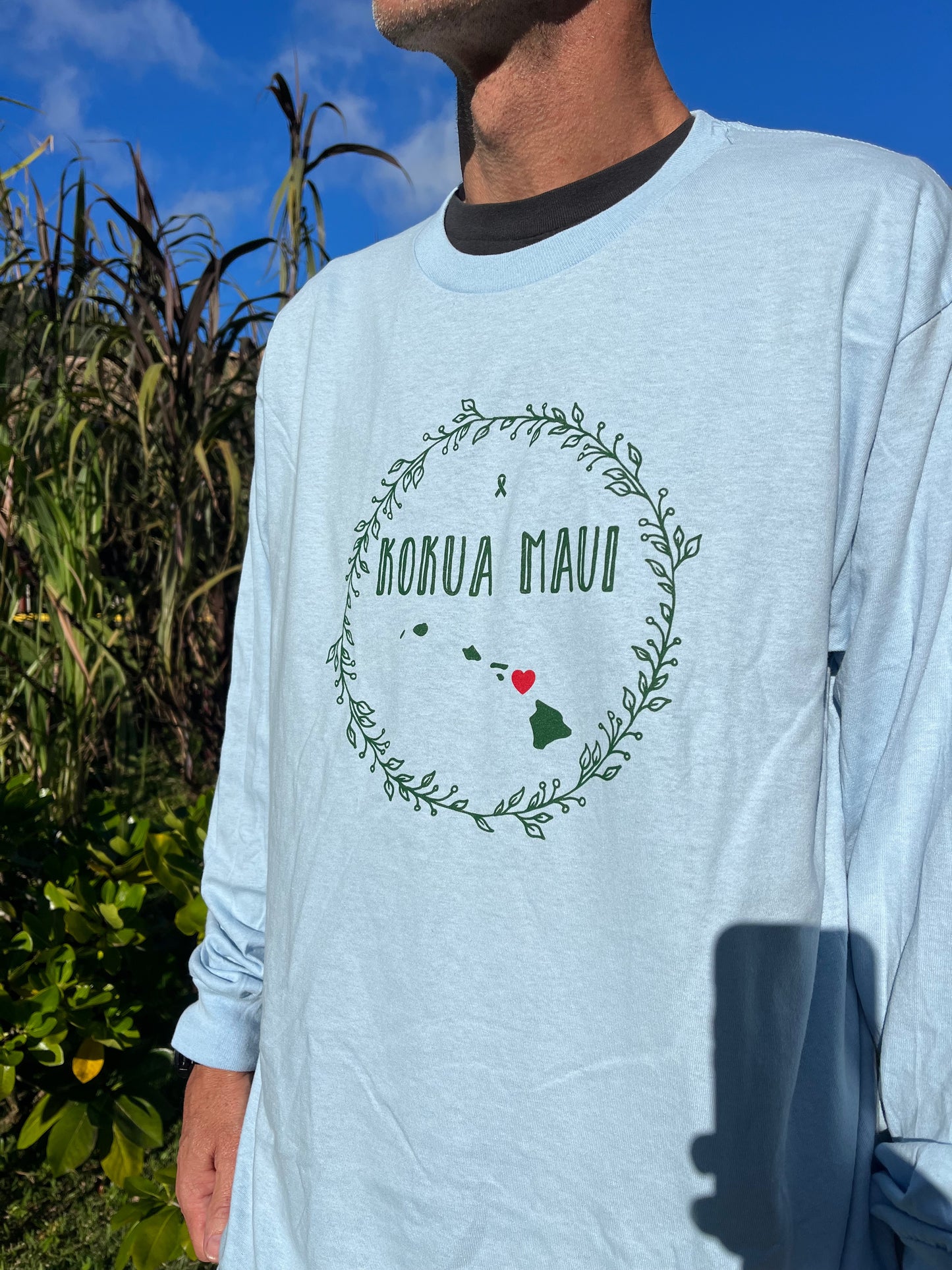 KOKUA MAUI T-SHIRT (Blue Long-Sleeve)