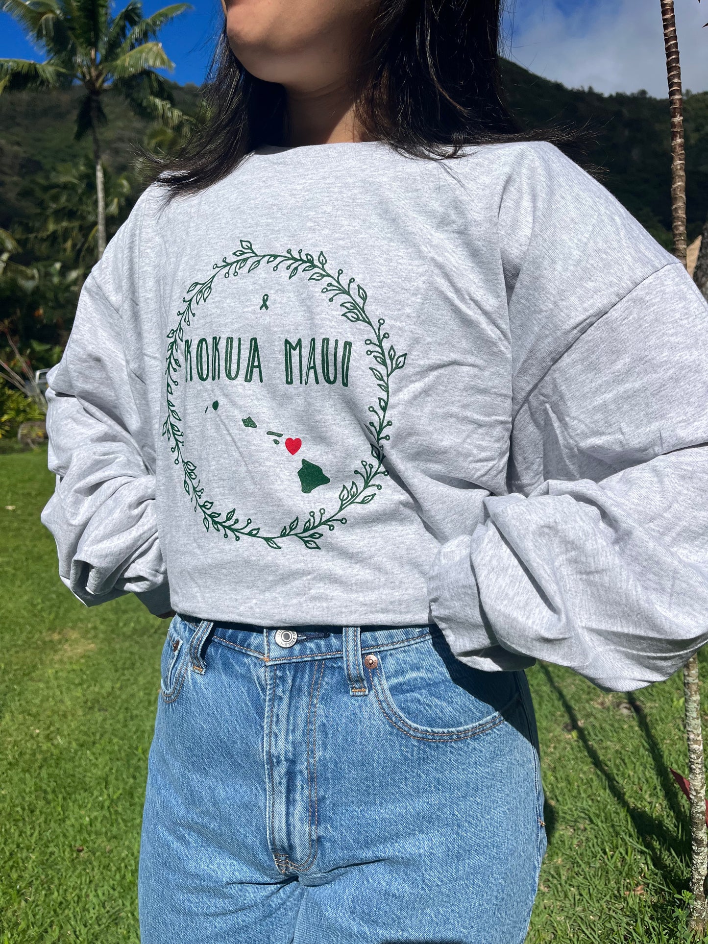 KOKUA MAUI T-SHIRT (Gray Long-Sleeve)